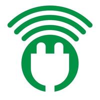 Wi-Fi-Power-Jack-Symbol. Wi-Fi-Netzstecker-Vektorsymbol-Umriss für Logo-Design auf weißem Hintergrund vektor