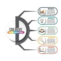 Vorlage für abstrakte Infografiken-Nummernoptionen. Vektorillustration. Kann für Workflow-Layout, Diagramm, Geschäftsschrittoptionen, Banner und Webdesign verwendet werden. vektor