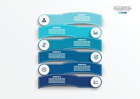 Vektor-Infografik-Vorlage mit 3D-Papieretikett, integrierte Kreise. Geschäftskonzept mit 6 Optionen. für Inhalt, Diagramm, Flussdiagramm, Schritte, Teile, Zeitleisten-Infografiken, Workflow, Diagramm. vektor