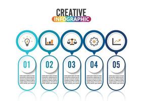 Vorlage für abstrakte Infografiken-Nummernoptionen. Vektorillustration. Kann für Workflow-Layout, Diagramm, Geschäftsschrittoptionen, Banner und Webdesign verwendet werden. Strichsymbole. vektor