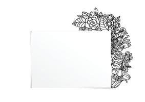 vacker grå blommig ram. för din produktdesign. vykort, gratulationskort och inbjudningar till födelsedag, bröllop, alla hjärtans dag, fest. vektor illustration.