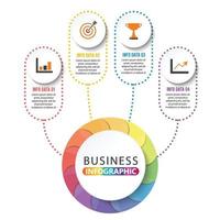 tidslinje infographics design vektor och marknadsföring ikoner kan användas för arbetsflöde layout, diagram, årsredovisning, webbdesign. affärsidé med 4 alternativ, steg eller processer.