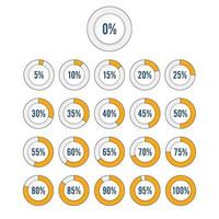 uppsättning cirkelprocentdiagram för infografikdesignelement vektor