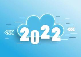 Infografik-Konzept 2020 Jahr. Heiße Trends, Aussichten in Cloud-Computing-Diensten und -Technologien, Big-Data-Speicherung, Kommunikation. Vektor-Illustration. vektor