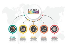 Vorlage für abstrakte Infografiken-Nummernoptionen. Vektorillustration. Kann für Workflow-Layout, Diagramm, Geschäftsschrittoptionen, Banner und Webdesign verwendet werden. Strichsymbole. vektor