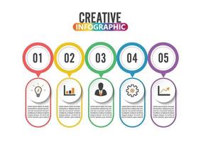 Vorlage für abstrakte Infografiken-Nummernoptionen. Vektorillustration. Kann für Workflow-Layout, Diagramm, Geschäftsschrittoptionen, Banner und Webdesign verwendet werden. Strichsymbole. vektor