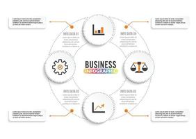 Vektor-Infografik-Kreisvorlage mit 4 Schritten, Teilen, Optionen, Sektoren, Stufen. kann für Diagramme, Tortendiagramme, Workflow-Layouts, Fahrraddiagramme, Broschüren, Berichte und Präsentationen verwendet werden. vektor