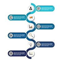 vorlage zeitachse infografik farbig horizontal nummeriert für sechs positionen kann für arbeitsablauf, banner, diagramm, webdesign, flächendiagramm verwendet werden vektor