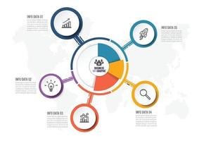 abstrakte Infografiken Vorlage mit fünf Optionen. Vektorillustration. kann für Workflow-Layout, Diagramm verwendet werden vektor