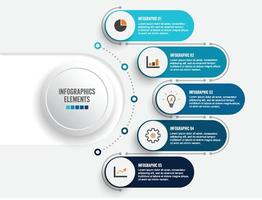 visualisering av affärsdata. processdiagram. abstrakta element av graf, diagram med 5 steg, alternativ, delar eller processer. vektor affärsmall för presentation. kreativt koncept för infographic.