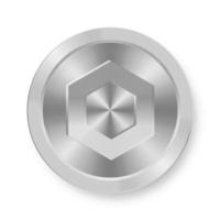 silvermynt av chainlink koncept av internet webbkrypteringsvaluta vektor