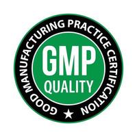 gmp-gute Herstellungspraxis zertifizierter runder Stempel auf weißem Hintergrund - Vektor