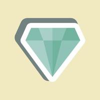 Aufkleber Diamant. geeignet für Geschäftssymbol. einfaches Design editierbar. Design-Vorlagenvektor. einfache symbolabbildung vektor