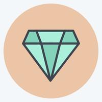 Symbol Diamant. geeignet für Geschäftssymbol. Farbe Mate-Stil. einfaches Design editierbar. Design-Vorlagenvektor. einfache symbolabbildung vektor