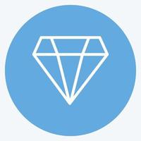 Symbol Diamant. geeignet für Geschäftssymbol. blaue augen stil. einfaches Design editierbar. Design-Vorlagenvektor. einfache symbolabbildung vektor