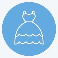 Icon-Kleid. geeignet für Geschäftssymbol. blaue augen stil. einfaches Design editierbar. Design-Vorlagenvektor. einfache symbolabbildung vektor