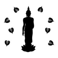 Vektor-Buddha-Buddhismus schwarze Schatten vektor