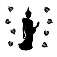 Vektor-Buddha-Buddhismus schwarze Schatten vektor