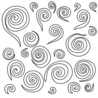 vektor doodle spiraler och lockar