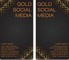 Vorlage für Social-Media-Geschichten aus schwarzem Gold vektor