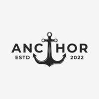 Anker-Logo-Design-Vorlage Symbol Natur, Anker-Logo-Vektor-Illustration-Design-Inspiration vektor