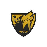 Wolf-Logo-Vektor-Design-Vorlage, Wolf-Logo-Lagervektorillustration, Wolf-eSport-Logo-Gaming vektor