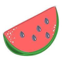 Scheibe saftige rote Wassermelone, Vektorillustration vektor