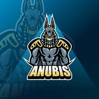 anubis esport maskot logo design vektor