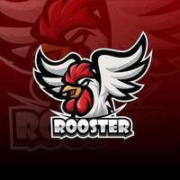 rooster esport maskot logotypdesign vektor