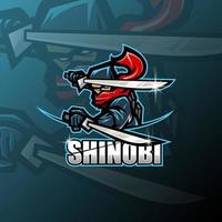Shinobi-Esport-Maskottchen-Logo-Design vektor