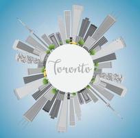 Torontos skyline med grå byggnader, blå himmel och kopieringsutrymme. vektor