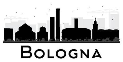 bologna stadssilhuett svart och vit siluett. vektor