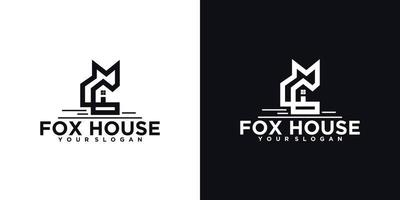 fox house logotyp, logotyp referens för företag vektor