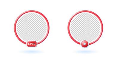 sociala medier live streaming video avatar användare röd ram vektor