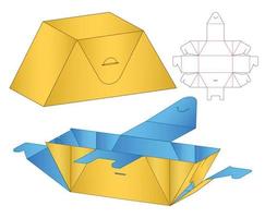 Box Verpackung gestanzte Vorlage Design. 3D-Modell vektor