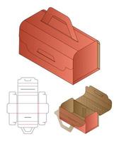 Box Verpackung gestanzte Vorlage Design. 3D-Modell vektor