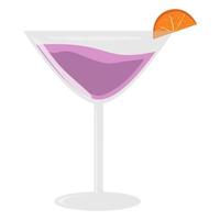 cocktail mit isolierter illustration des orangenscheibenvektors vektor