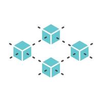 Blockchain-Technologie Illustration Symbol Symbol vektor