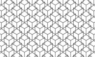 schwarzes abstraktes geometrisches Muster, schwarzer quadratischer Musterhintergrund, Vektorlinienmuster auf weißem Hintergrund vektor