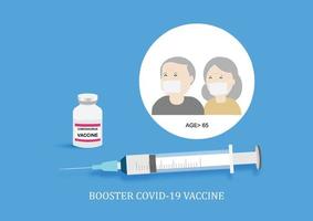 Auffrischungsdosis des Covid-19-Impfstoffs für ältere Menschen vektor