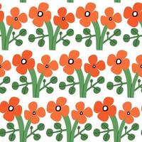 schönes handgezeichnetes Blumenmuster. nahtlose florale Textur. einfacher und eleganter Hintergrund mit kräftigen Blumen vektor