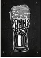 Poster Bierglas Schriftzug bestes Bier beste Wahl Zeichnung im Vintage-Stil mit Kreide auf Tafelhintergrund