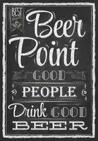 plakat mit den worten in kreidepunkt bier gute leute trinken gutes bier schriftzug