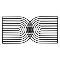 Portal, Bogen mit Linien, geometrische Form. Monochrom, Graustufen, schwarze Streifen. Verwendung für Montage, Überlagerung oder Textur. isolierter, transparenter Hintergrund. vektor