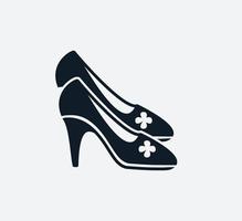 kvinnor skor ikon vektor logotyp formgivningsmall