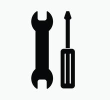 Schraubendreher und Schraubenschlüssel-Symbol Vektor-Logo-Design-Vorlage vektor
