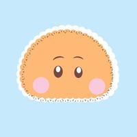 niedliches emoji flaches emoticon illustration hand gezeichnetes design vektor