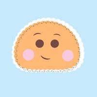 niedliches emoji flaches emoticon illustration hand gezeichnetes design vektor