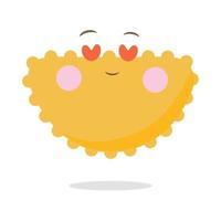 söt emoji platt kawaii vektor design handritad illustration