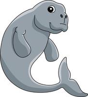 Dugong-Tierkarikatur farbige Clipartillustration vektor